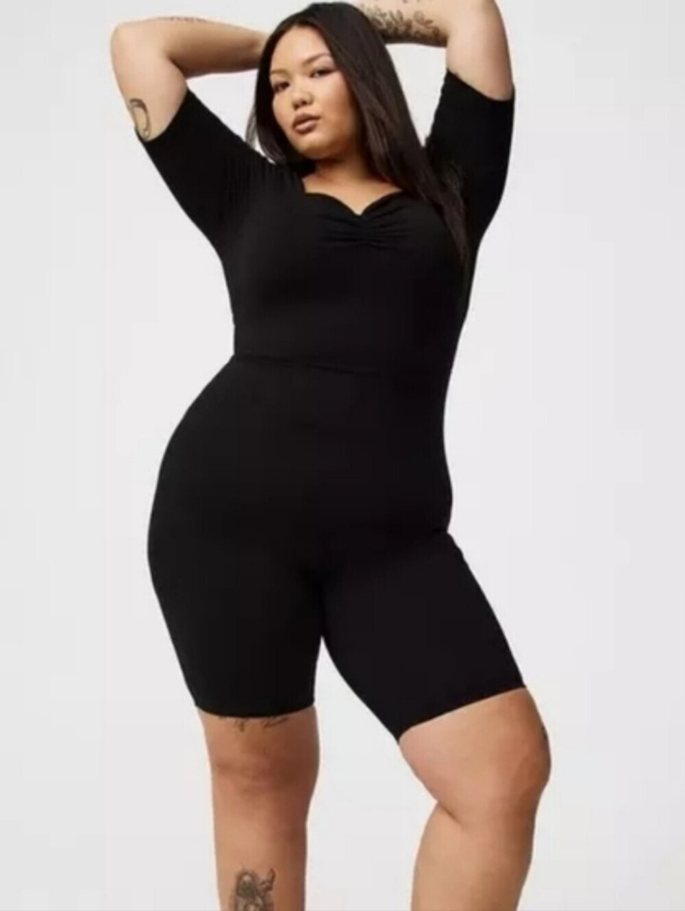 Torrid NWOT Sweatheart Black Bike Short Romper